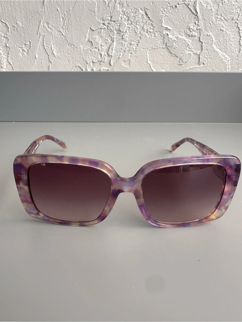 NEW Coach HC8424F Pearlized Purple Watercolor Oversized Sunglasses